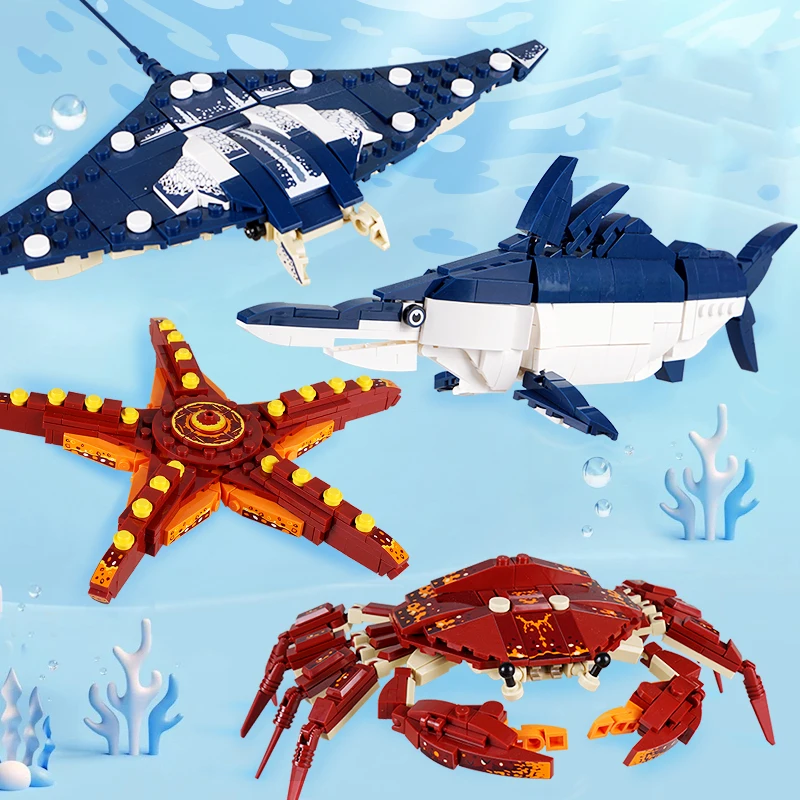 Aquarium Fish Lego - Creative Assembly Crab Ocean Animals Building