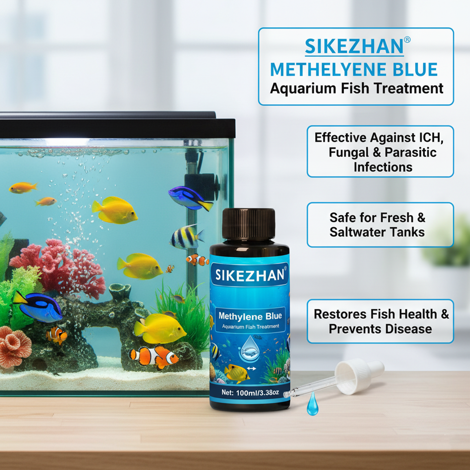 Aquarium Fish Parasites - Methylene Blue Solution Aquarium Fish Treatment