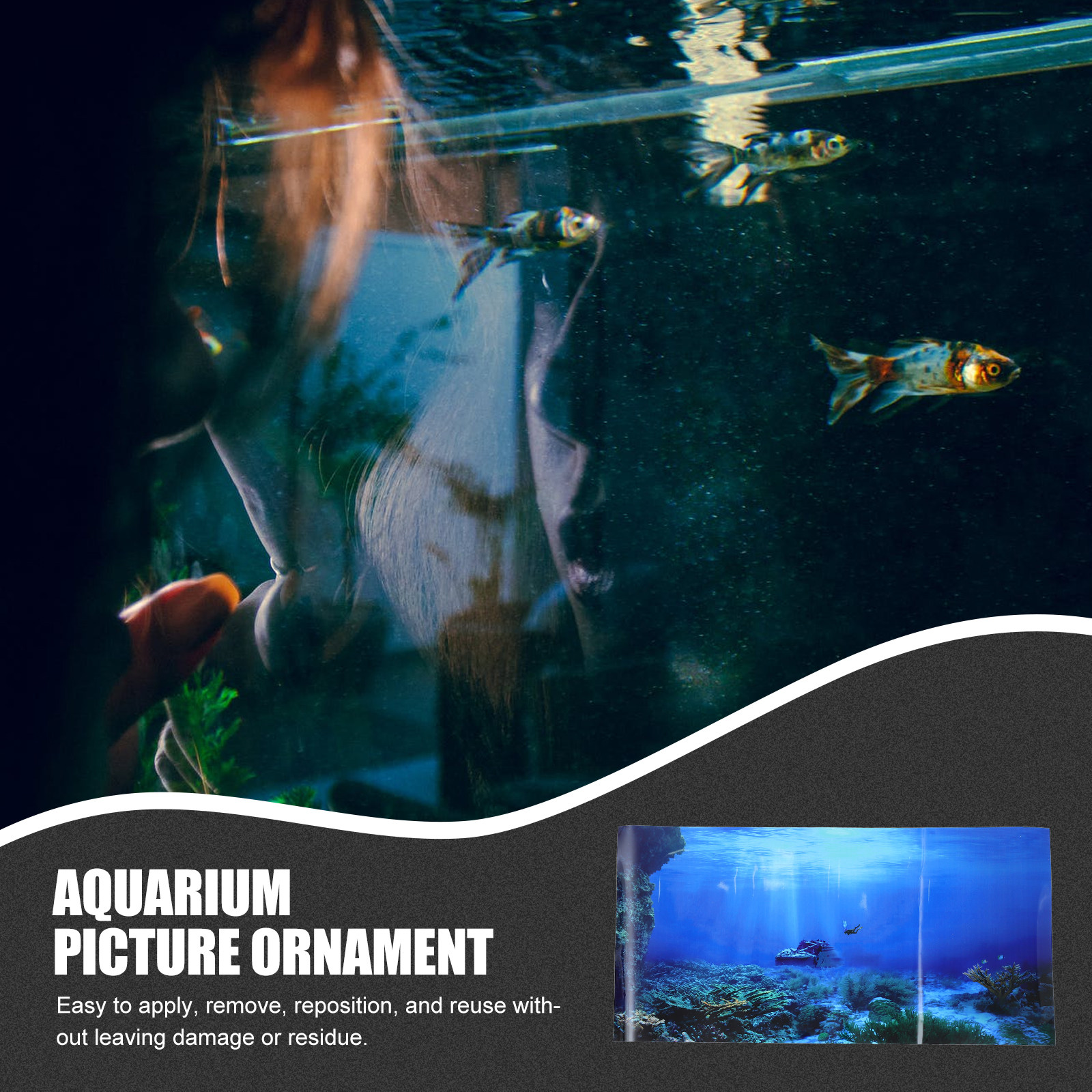 Aquarium Fish Wallpaper - Aquarium Background Sticker Fish Tank Adhesive