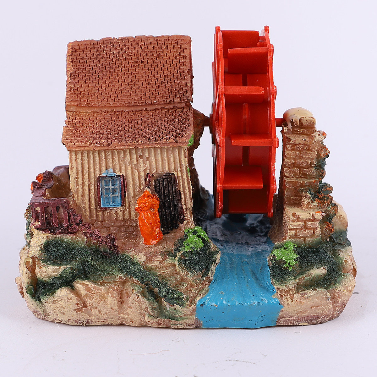 Aquarium Fish Unique - 2Pcs Water Wheel Hut Resin Fish