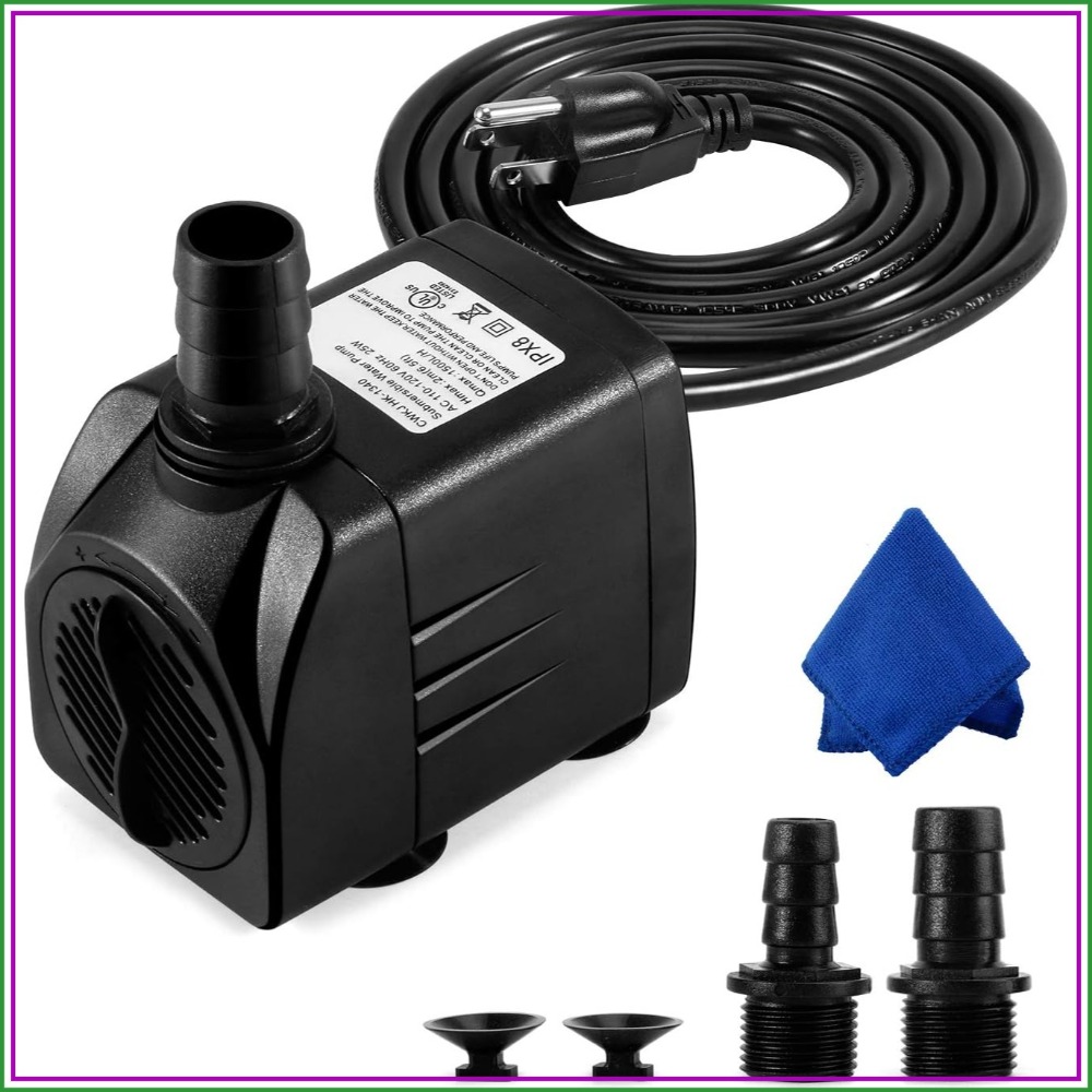 Aquarium Fish In Pond - 400GPH Submersible Fountain Pump, 25W Quiet