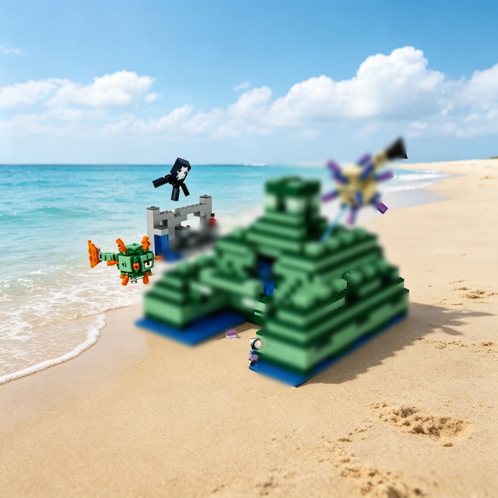 Aquarium Fish Lego - Marine Monument Underwater Temple Building Module