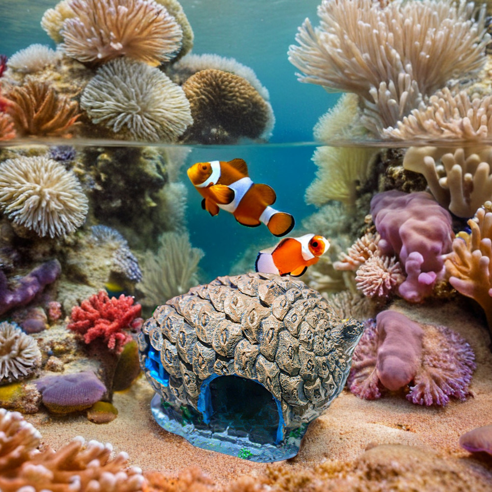 Aquarium Fish Unique - Pinecone Hideout Fish Tank Decor Unique