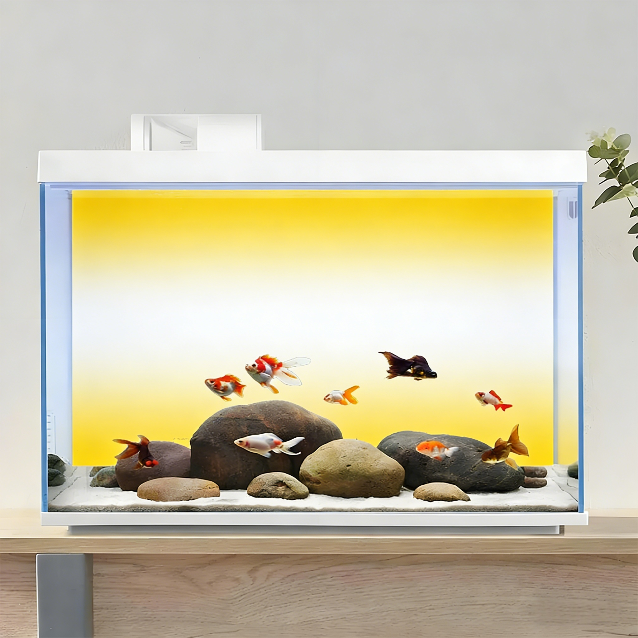 Yellow and White Gradient, Fis - Aquarium Fish Yellow review and price