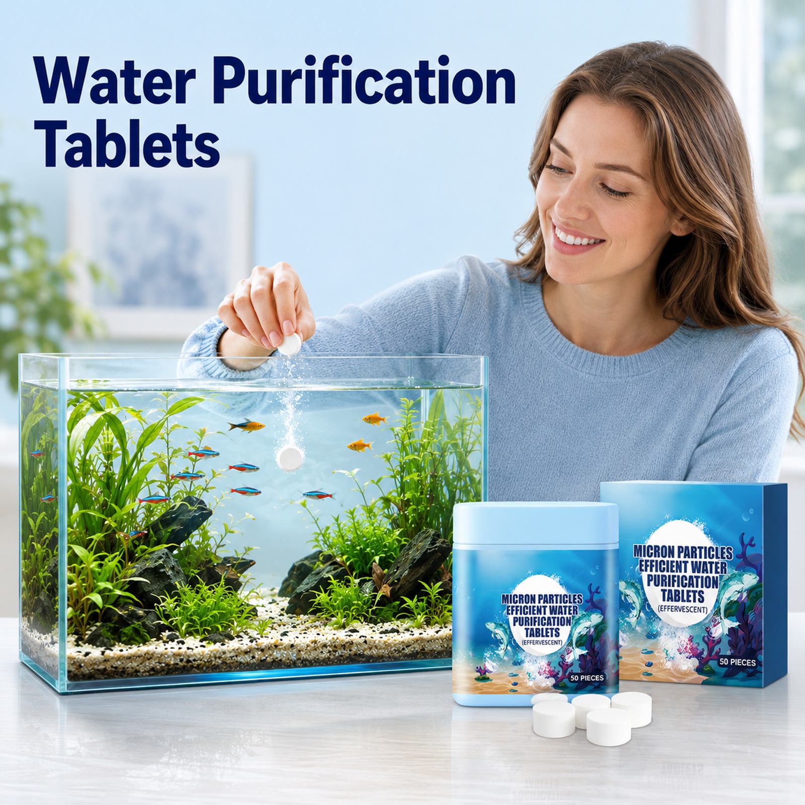 Aquarium Water Purifier Tablet - Aquarium Fish Yellow review and price