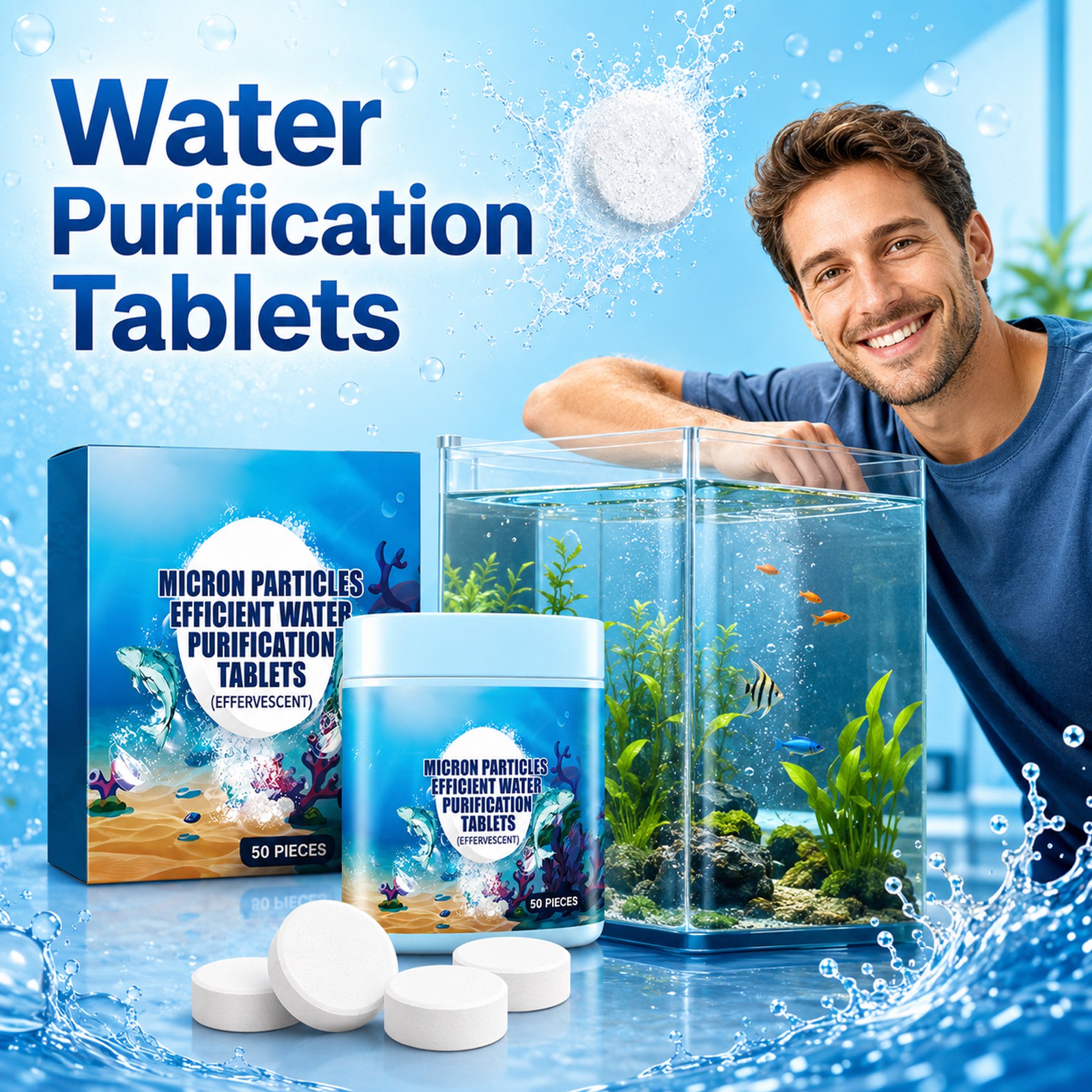 Aquarium Water Purifier Tablet - Aquarium Fish Yellow review and price