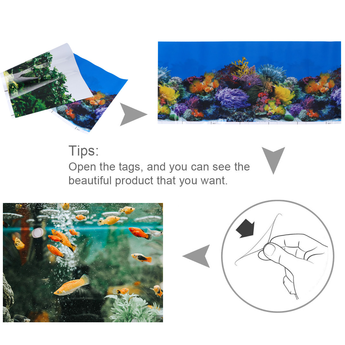 Fish Tank Backdrop Adhesive Aq - Aquarium Fish Wallpaper review and price