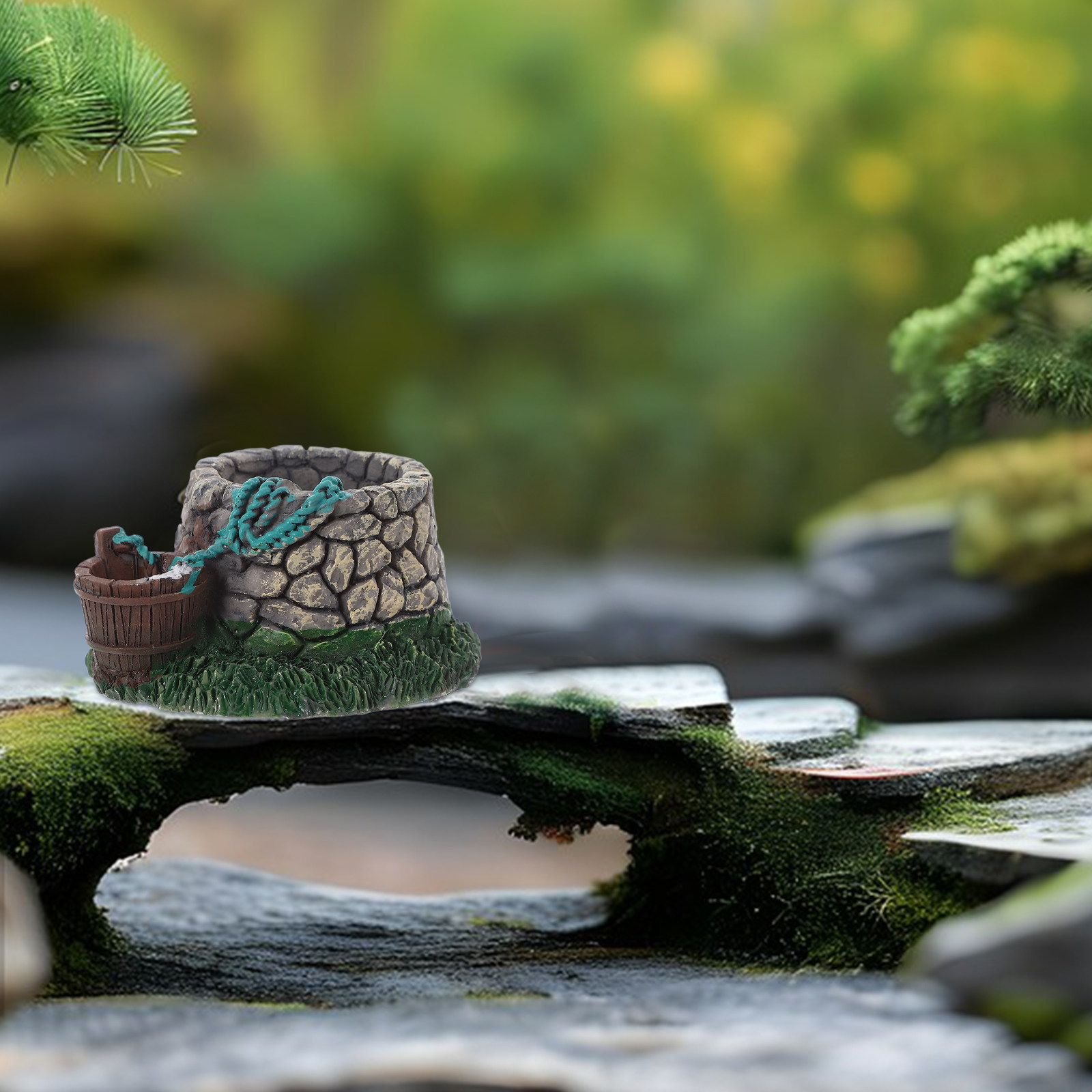 Miniature Ancient Well and Bri - Aquarium Fish Unique review and price