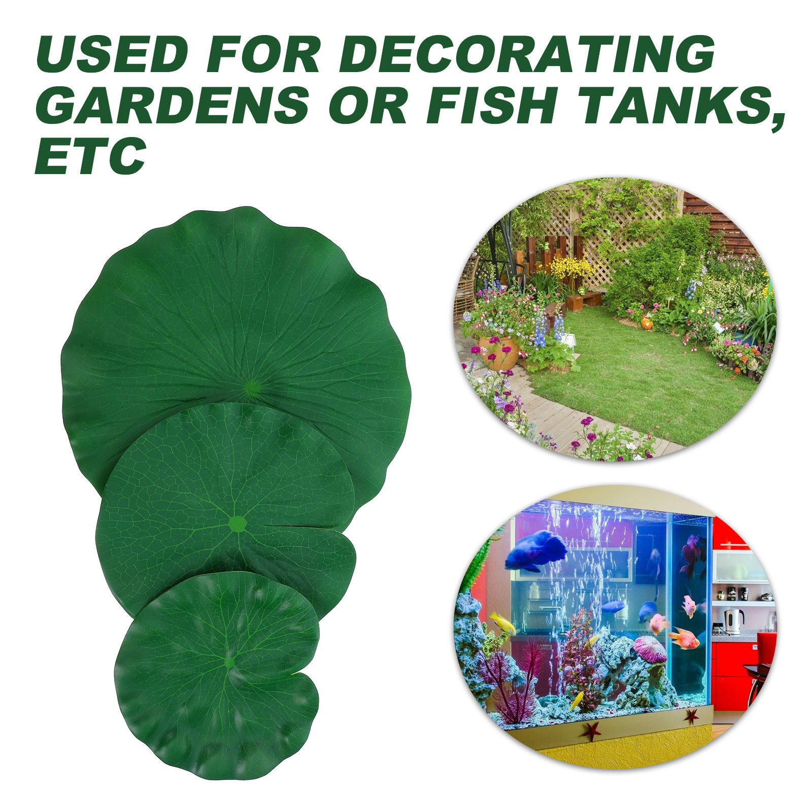 15Pcs Artificial Lotus Leaves  - Aquarium Fish In Pond review and price