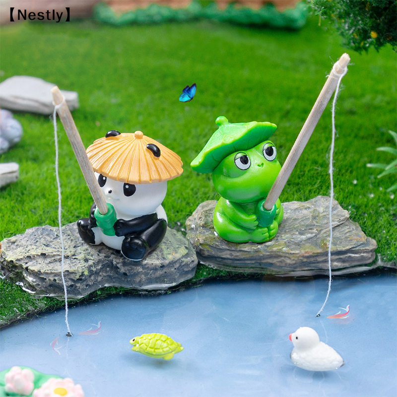 Fishing Frog Panda Figurines O - Aquarium Fish Cartoon review and price