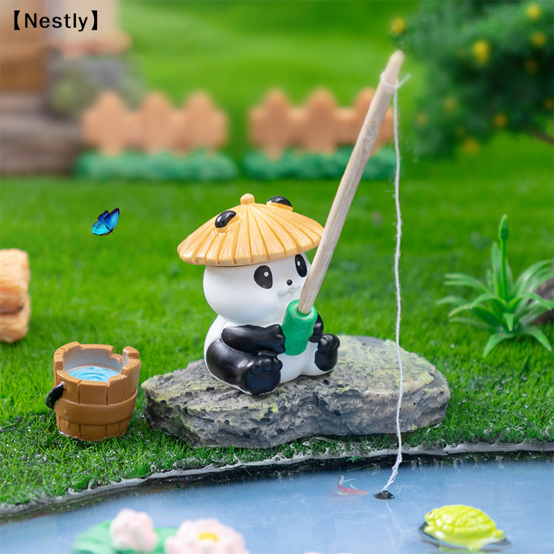 Fishing Frog Panda Figurines O - Aquarium Fish Cartoon review and price