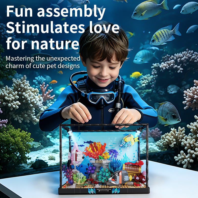 MOC 1318PCS LED Underwater Fis - Aquarium Fish Lego review and price