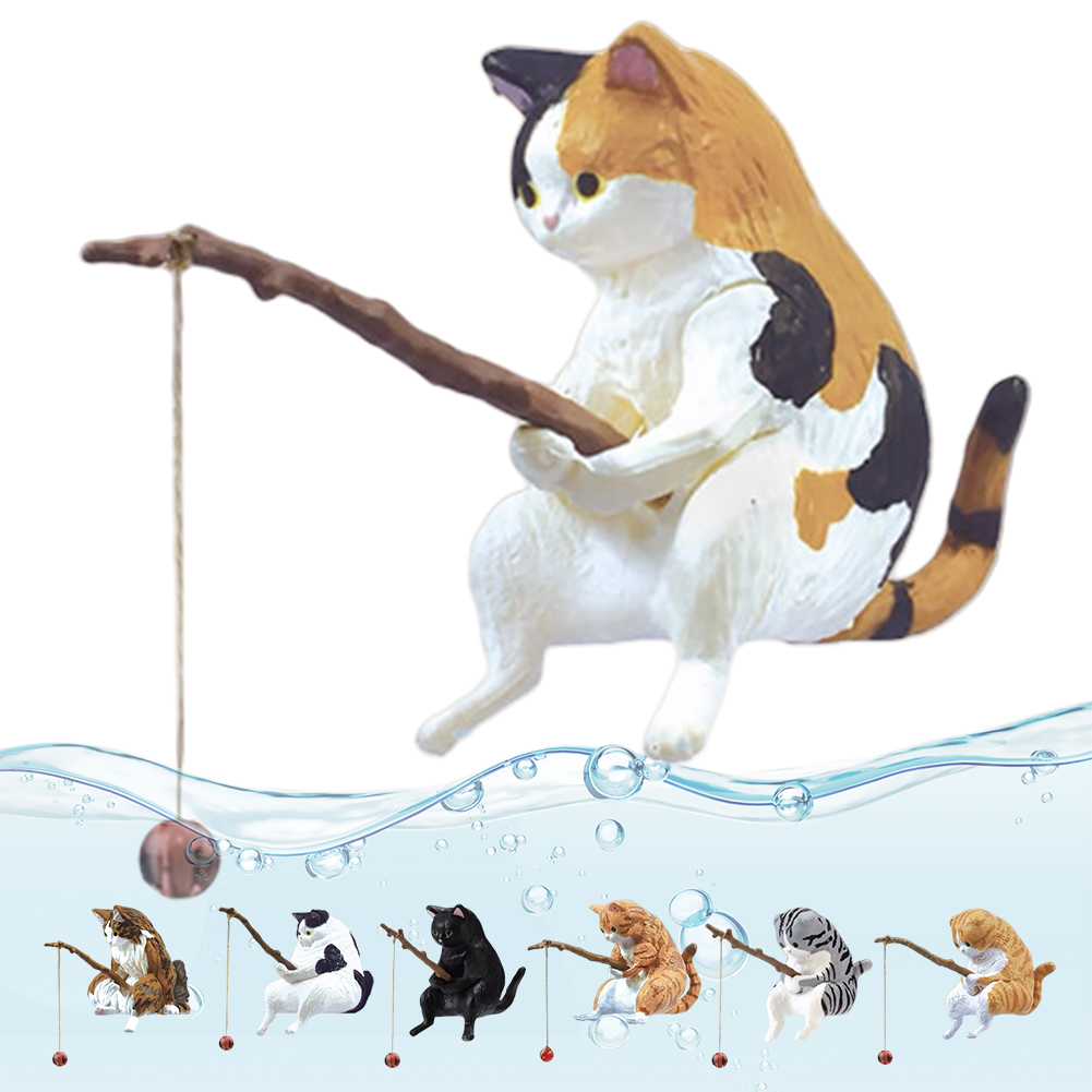 Cute Fishing Cat Figure Fish L - Aquarium Fish Cartoon review and price