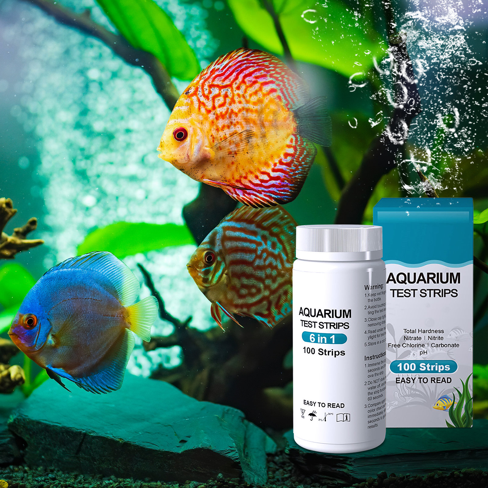 100pcs 6-in-1 Water Quality Te - Aquarium Fish In Pond review and price