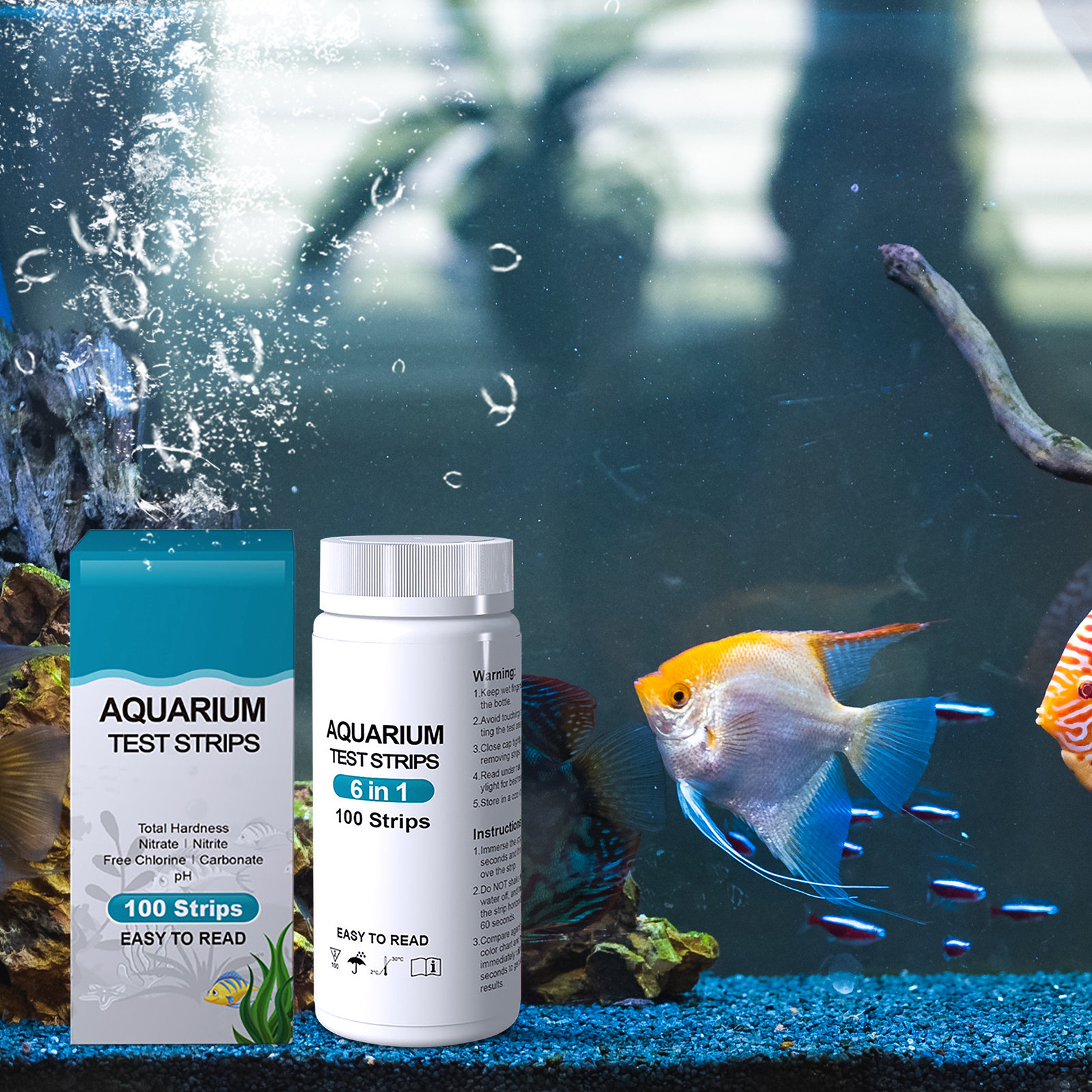 100pcs 6-in-1 Water Quality Te - Aquarium Fish In Pond review and price
