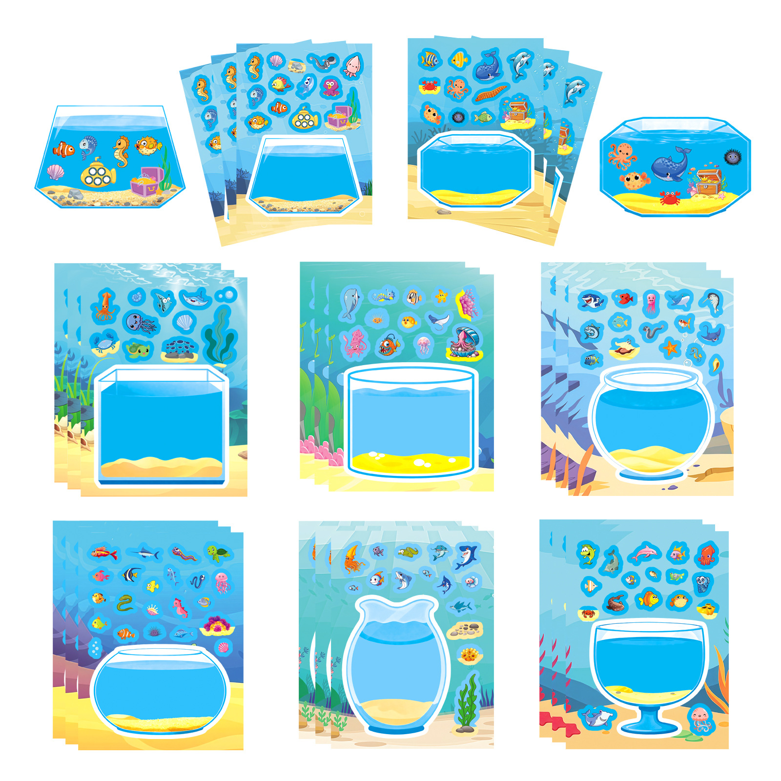 8Sheets Funny Cartoon Lucky Fi - Aquarium Fish Cartoon review and price