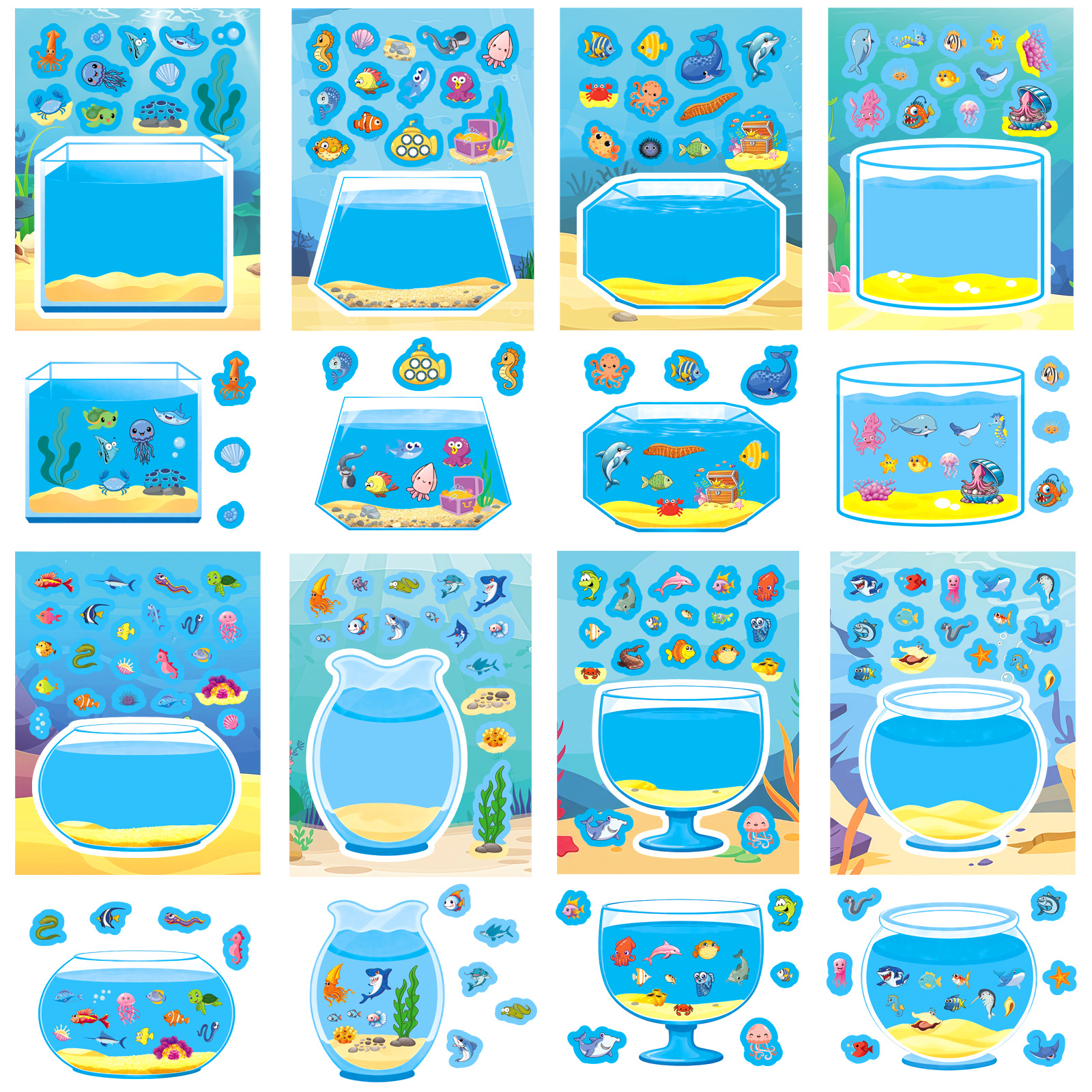 8Sheets Funny Cartoon Lucky Fi - Aquarium Fish Cartoon review and price