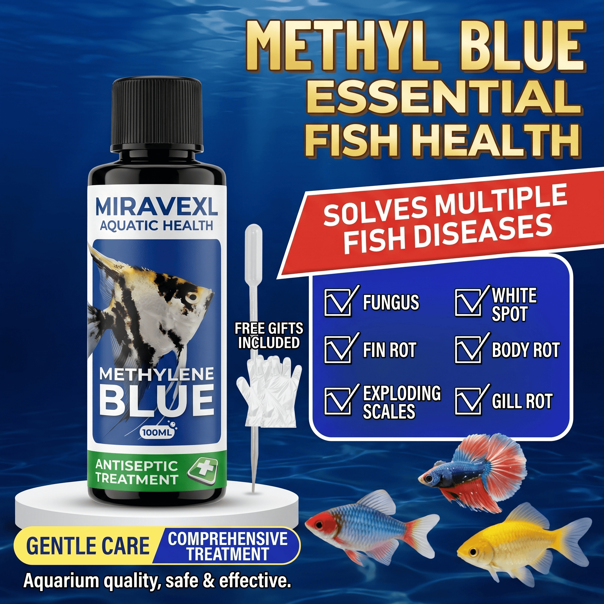 MIRAVEXL 100ml Methylene Blue  - Aquarium Fish Parasites review and price