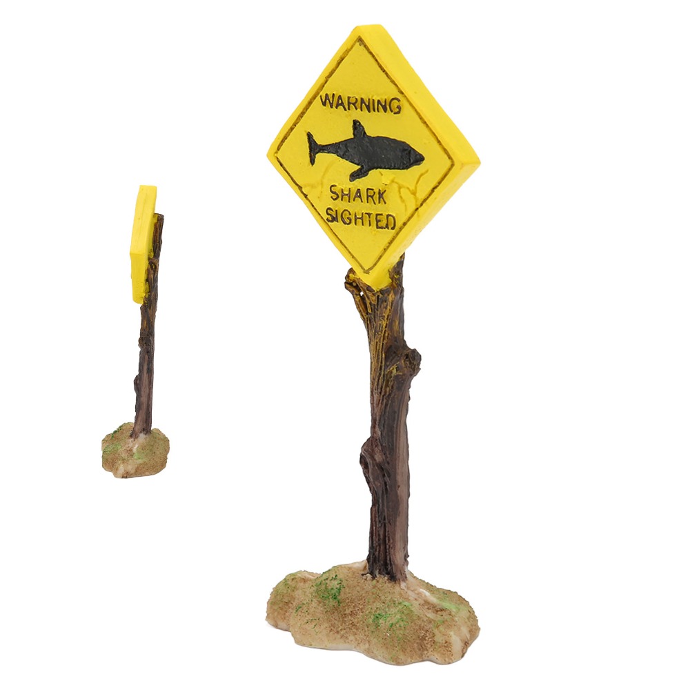 Resin Shark Warning Board Orna - Aquarium Fish Yellow review and price
