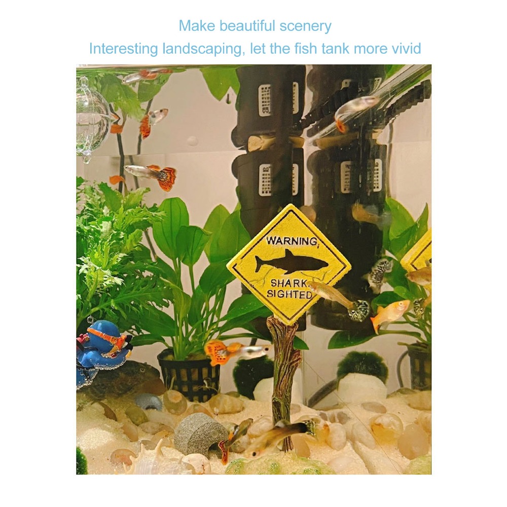 Resin Shark Warning Board Orna - Aquarium Fish Yellow review and price