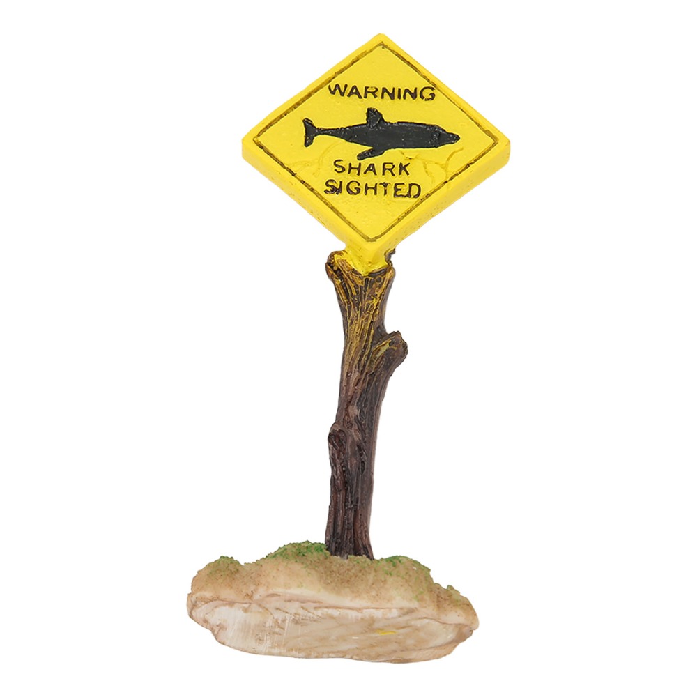 Resin Shark Warning Board Orna - Aquarium Fish Yellow review and price