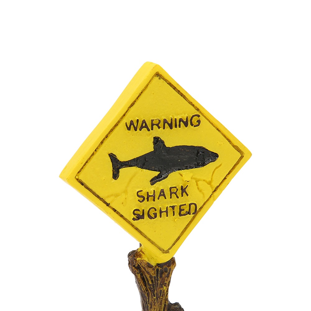 Resin Shark Warning Board Orna - Aquarium Fish Yellow review and price