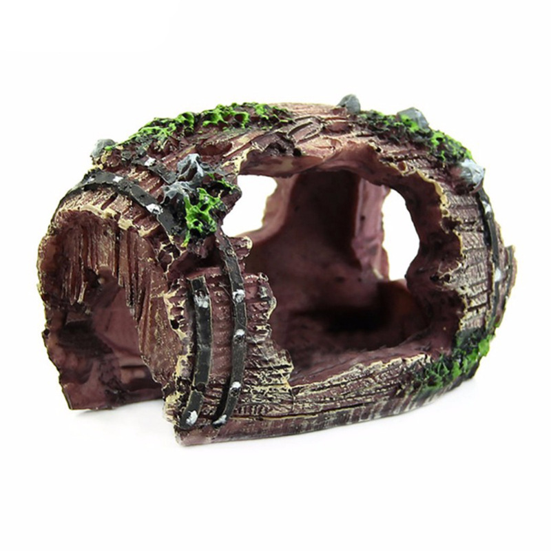 Aquarium Artificial Barrel Cav - Aquarium Fish Hide review and price