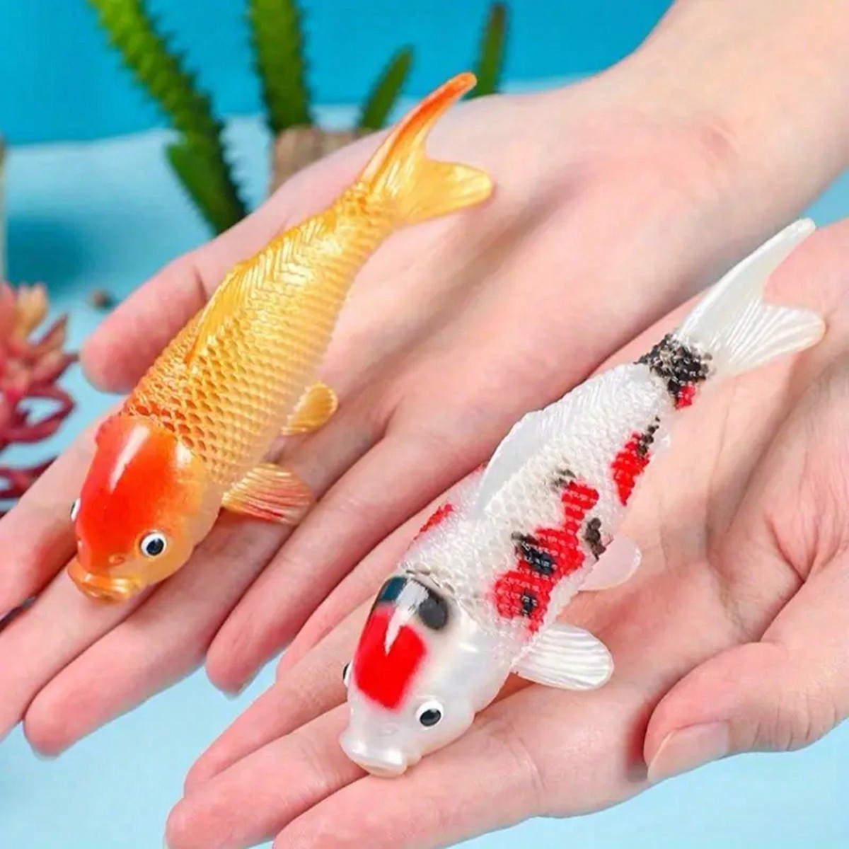 2pcs Colorful Artificial Koi F - Aquarium Fish Yellow review and price