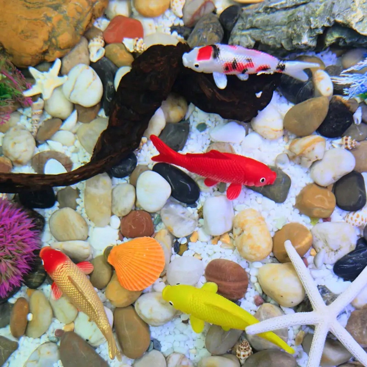 2pcs Colorful Artificial Koi F - Aquarium Fish Yellow review and price
