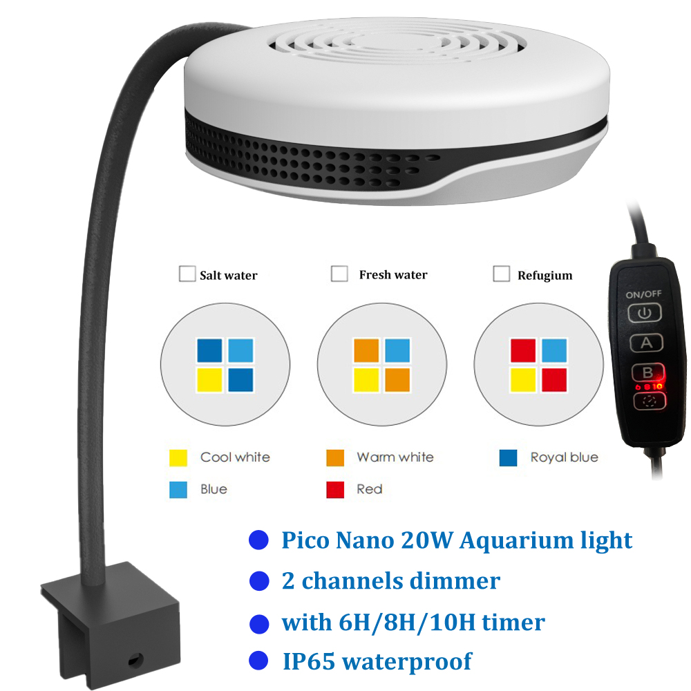 Clip on 20W LED Aquarium Light - Refugium Light Nano review and price